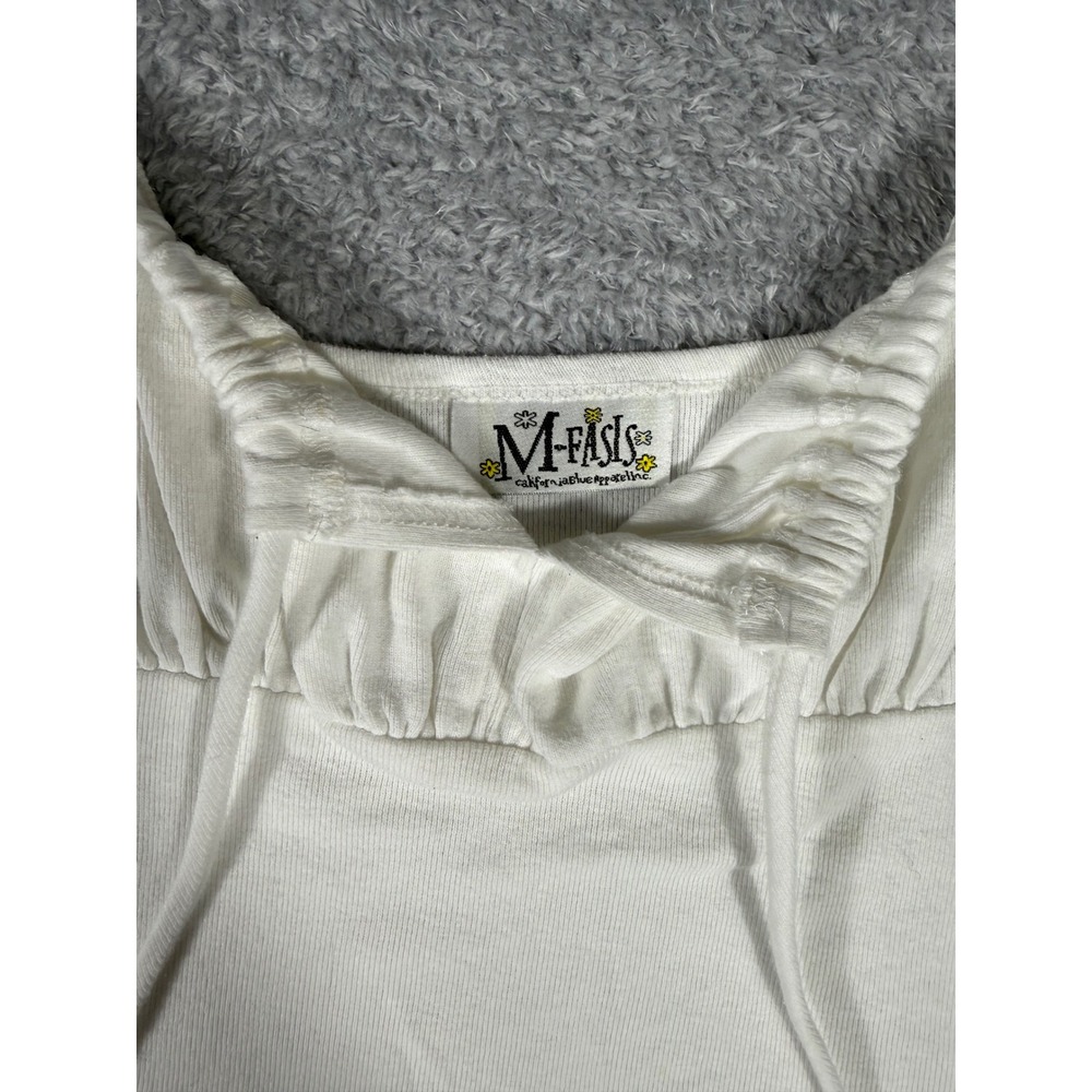 M-Fasis Camisole Women Size S White Good Milkmaid Tie Front Y2K Coquette Top - Picture 2 of 6